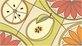 Fresh Fruit Geometric Pattern: Apples and Oranges Motif, vector design Generative AI Royalty Free Stock Photo