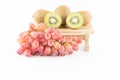 Fresh fruit grapes and kiwi Royalty Free Stock Photo