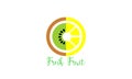 Fresh fruit, healthy food logo