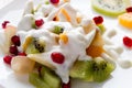 Fresh fruit and ice cream Royalty Free Stock Photo