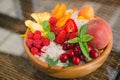 Fresh fruit with ice. Royalty Free Stock Photo