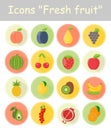 Colorful fresh fruit icons.