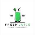 fresh fruit juice logo vector illustration template icon design. smoothie avocado drink beverage icon logo concept for business Royalty Free Stock Photo