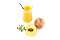 Fresh fruit juices on white Royalty Free Stock Photo