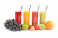 Fresh fruit juices on white Royalty Free Stock Photo