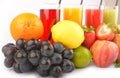 Fresh fruit juices on white Royalty Free Stock Photo