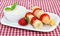 Fresh fruit kabobs and dip