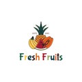 Fresh Fruit Logo Template Vector Royalty Free Stock Photo