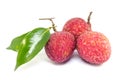 Fresh fruit lychee on white background Royalty Free Stock Photo