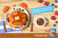 Fresh fruit pancake ad template Royalty Free Stock Photo