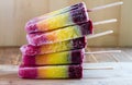 Fresh Fruit Rainbow Popsicles Royalty Free Stock Photo