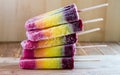 Fresh Fruit Rainbow Popsicles Royalty Free Stock Photo