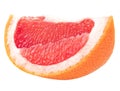 Fresh fruit - red grapefruit slice isolated on white background Royalty Free Stock Photo