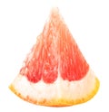 Fresh fruit - red grapefruit slice isolated on white background Royalty Free Stock Photo