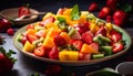 Fresh fruit salad colorful, healthy and delicious generated by AI Royalty Free Stock Photo