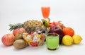 Fresh Fruit Salad and fruit juice