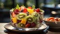 Fresh fruit salad a healthy, colorful, and delicious dessert generated by AI Royalty Free Stock Photo