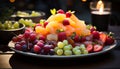 Fresh fruit salad a healthy, colorful, and delicious summer snack generated by AI Royalty Free Stock Photo