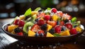 Fresh fruit salad a healthy, colorful, and delicious summer snack generated by AI Royalty Free Stock Photo