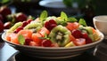 Fresh fruit salad a healthy, colorful, and delicious summer snack generated by AI Royalty Free Stock Photo