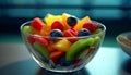 Fresh fruit salad a healthy and colorful snack generated by AI Royalty Free Stock Photo