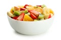 Fresh fruit salad isolated on white. Royalty Free Stock Photo