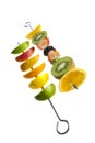 Fresh fruit on a skewer Royalty Free Stock Photo