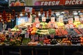 Fresh fruit stand at Pike Place Public Market in Seattle