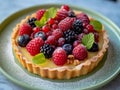 Fresh Fruit Tart on a Plate