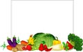 Fresh Fruit Vegetable Collection Group Cartoon Set Vector Illustration Royalty Free Stock Photo