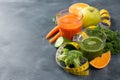 Fresh fruit and vegetable juice Royalty Free Stock Photo