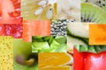 Fresh fruit and vegetable rainbow macro or close up Royalty Free Stock Photo