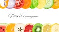 Fresh fruit and vegetable slices Royalty Free Stock Photo