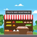 Fresh Fruit Vegetable Store Stall Stand Grocery in Market Illustration Royalty Free Stock Photo