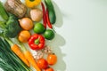 Fresh fruit and vegetable. View from above with copy space