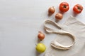 Fresh fruit and vegetables with re-usable bag