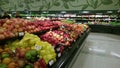 Fresh fruit and vegetables selling at supermarket