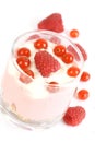 Fresh fruit yogurt Royalty Free Stock Photo