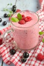 Fresh fruit yogurt with berries Royalty Free Stock Photo