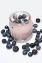 Fresh fruit yogurt with blueberries Royalty Free Stock Photo