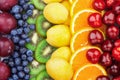 Fresh fruits.Assorted fruits colorful background. Color range Royalty Free Stock Photo