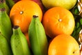 Fresh fruits.Assorted fruits colorful  banana and orange on  background fruit health food Royalty Free Stock Photo