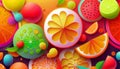 Fresh fruits. Assorted fruits colorful, clean eating, Fruit background Royalty Free Stock Photo