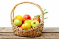 Fresh fruits in basket isolated Royalty Free Stock Photo