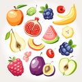 Fresh fruits berries collection Royalty Free Stock Photo