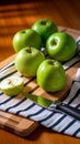 Fresh Fruits on Cutting Board with Knife and Cloth