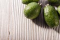 Fresh fruits of the feijoa on the rustic background