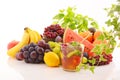 Fresh fruits with fruit punch Royalty Free Stock Photo