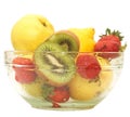 Fresh fruits in glass bowl