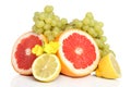 Fresh fruits with green grape Royalty Free Stock Photo